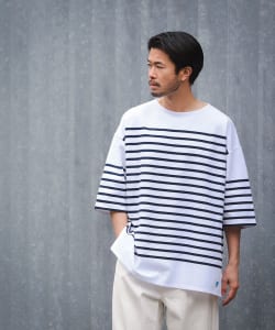 ORCIVAL × BEAMS / 別注 男裝 海軍 橫條紋 T恤