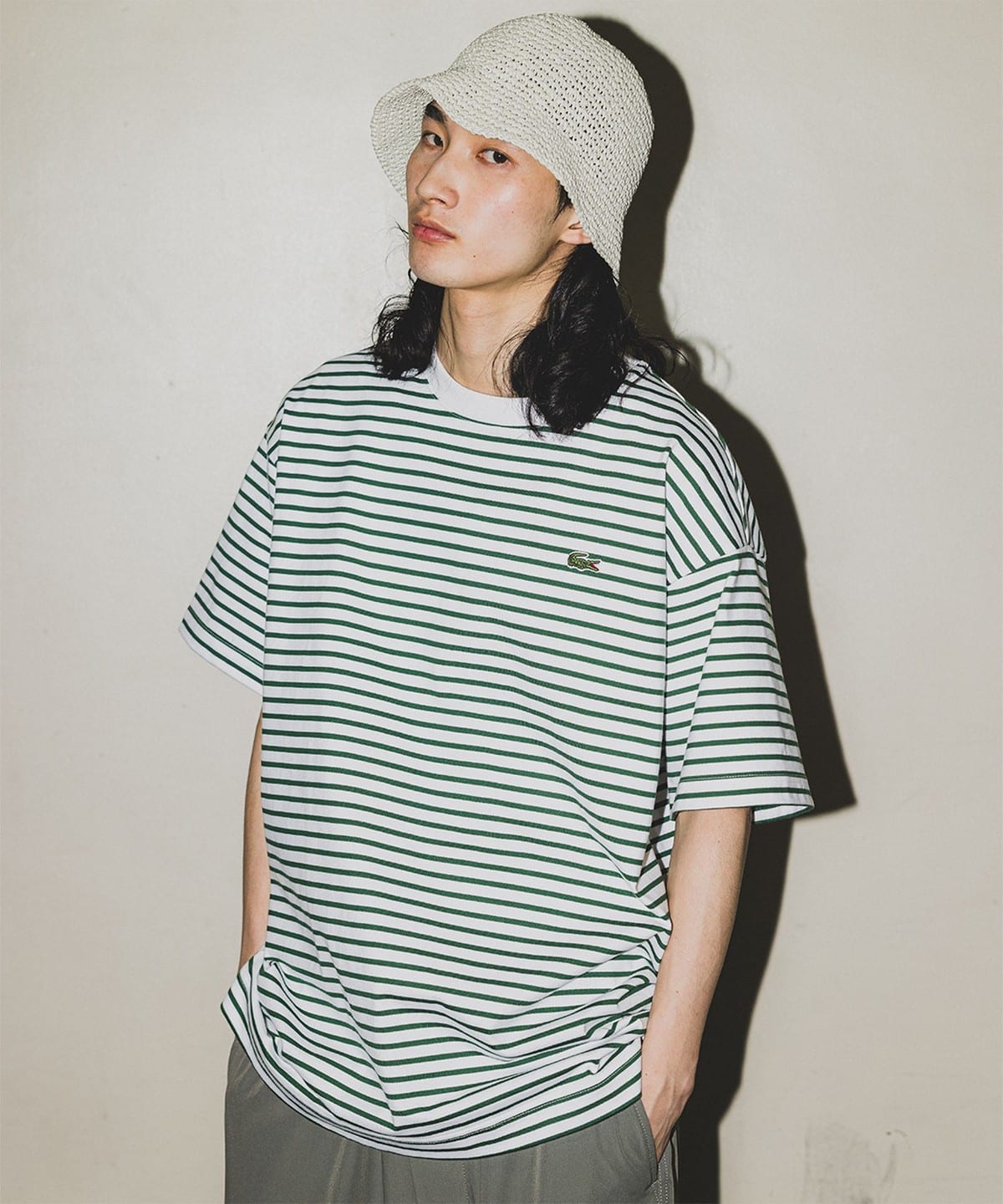 BEAMS（ビームス）LACOSTE for BEAMS / 別注 細ピッチ ボーダー T 