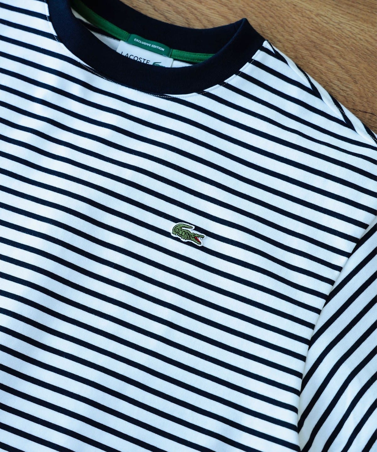 BEAMS（ビームス）LACOSTE for BEAMS / 別注 細ピッチ ボーダー T 