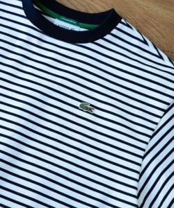 ▲【別注】LACOSTE / 細ピッチ ボーダー Tシャツ