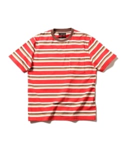 ▲BEAMS PLUS / マルチボーダー ポケット Tシャツ