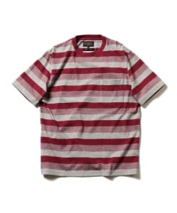 ▲BEAMS PLUS / グラデーション ボーダー ポケット Tシャツ