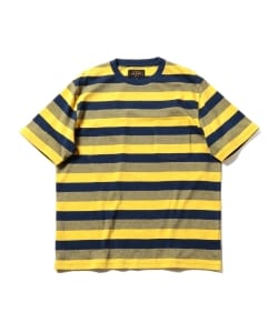 ▲BEAMS PLUS / グラデーション ボーダー ポケット Tシャツ