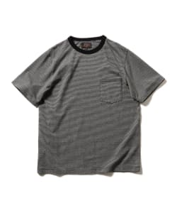 ▲BEAMS PLUS / 細ボーダー ポケット Tシャツ