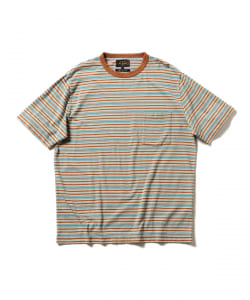 ▲BEAMS PLUS / ネップ ボーダー ポケット Tシャツ