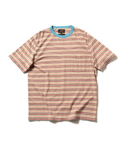 ▲BEAMS PLUS / ネップ ボーダー ポケット Tシャツ
