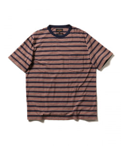 ▲BEAMS PLUS / ネップ ボーダー ポケット Tシャツ