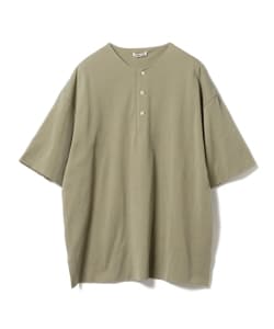 AURALEE / High Gauge Pique Henry Neck Tee