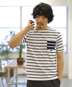 ▲BEAMS / ボーダー パッチポケット ボートネック Tシャツ