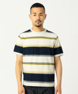 ▲REMI RELIEF × BEAMS PLUS / 別注 インディゴ マルチ ボーダー Tシャツ