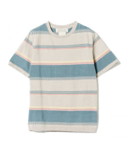 ▲REMI RELIEF × BEAMS PLUS / 別注 インディゴ マルチ ボーダー Tシャツ