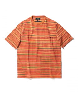 ▲BEAMS PLUS / ジャガード ボーダー ポケット Tシャツ