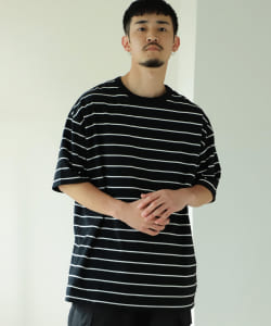 BEAMS / リバーシブル ボーダー リンガー Tシャツ