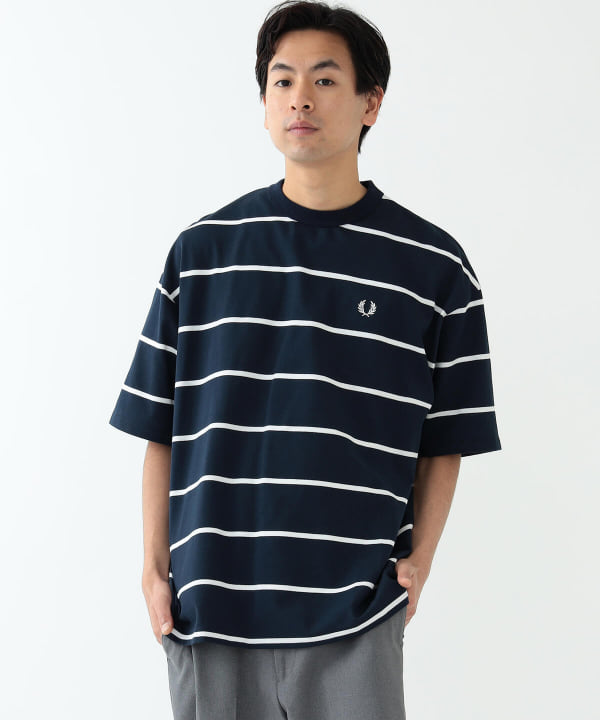 BEAMS（ビームス）FRED PERRY × BEAMS / 別注 Border Oversize Pique T 