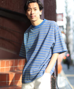 ▲鹿の子 ボーダー ビッグ Tシャツ