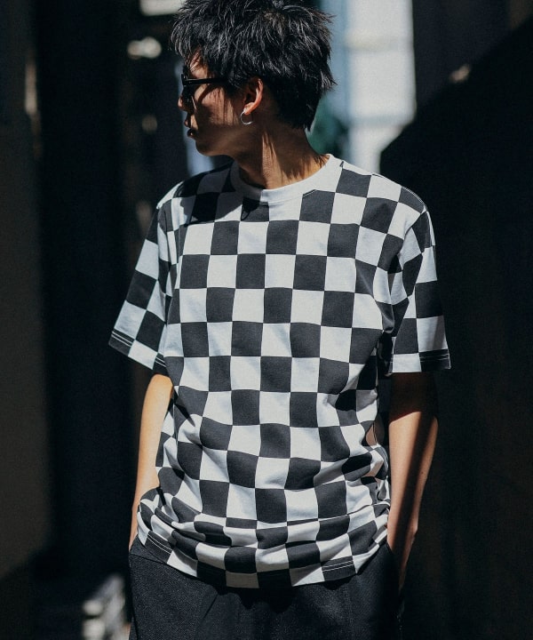 BEAMS（ビームス）チェッカーフラッグ Tシャツ（Tシャツ・カットソー T