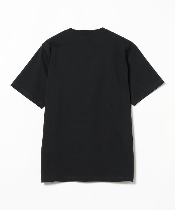 Beamsplus ブラック ロゴ入りシャツ BEAMS PLUS（ビームス プラス）B.D. Short Sleeve Indigo Yarn