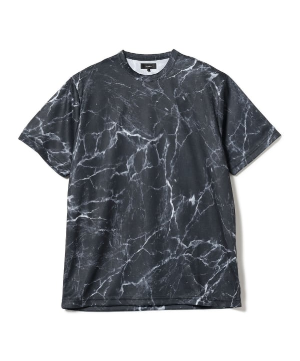 吸水速乾 メッシュ プリント ルーズTシャツ