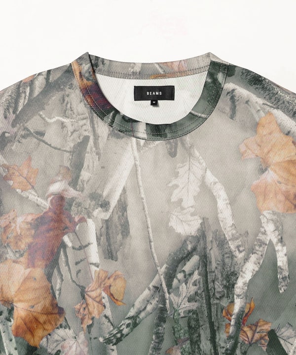 BEAMS (BEAMS) Moisture-wicking, quick-drying mesh print