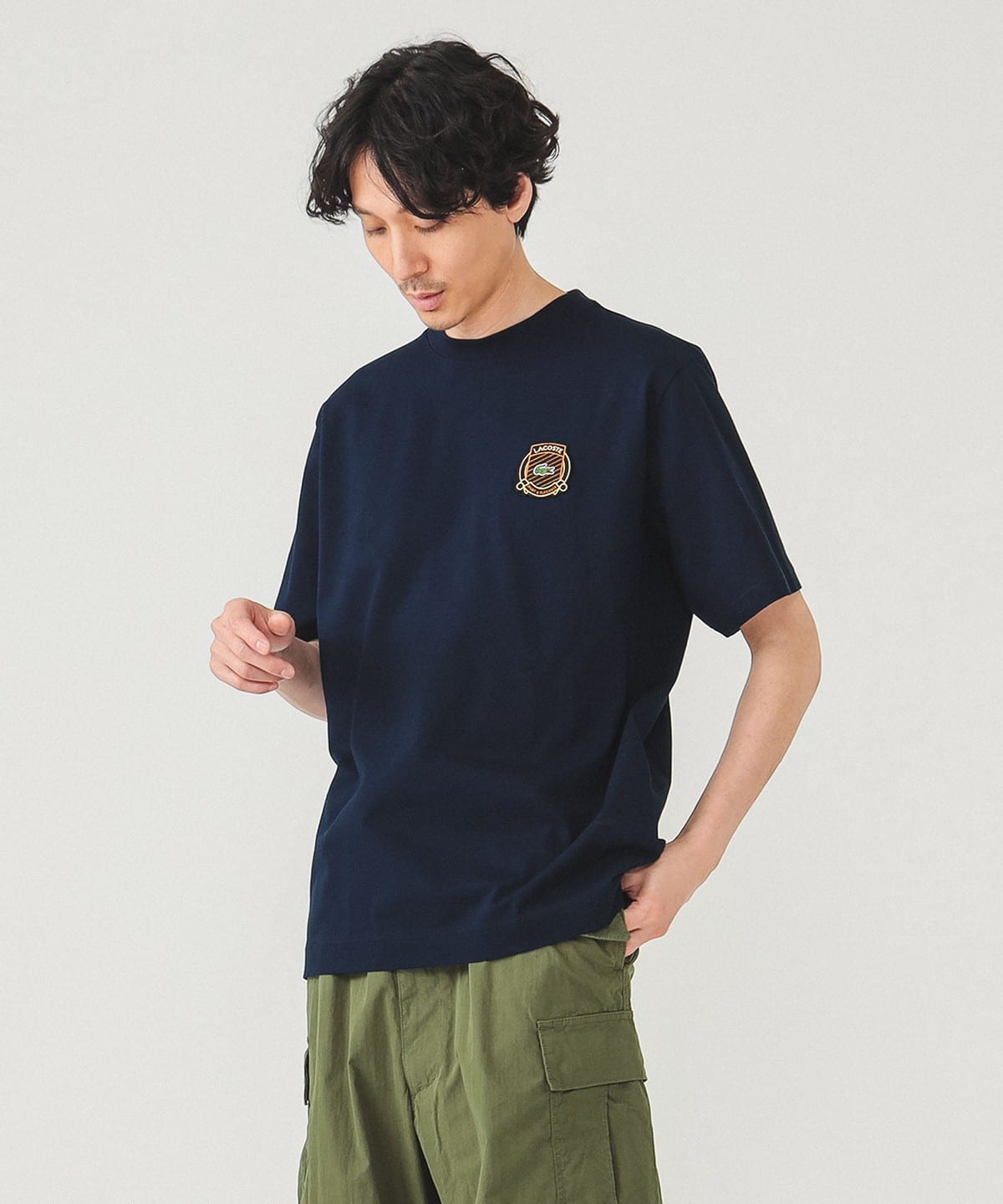 完璧主義 BEAMS（ビームス）【別注】LACOSTE / バッジ カノコ Tシャツ（T トップス