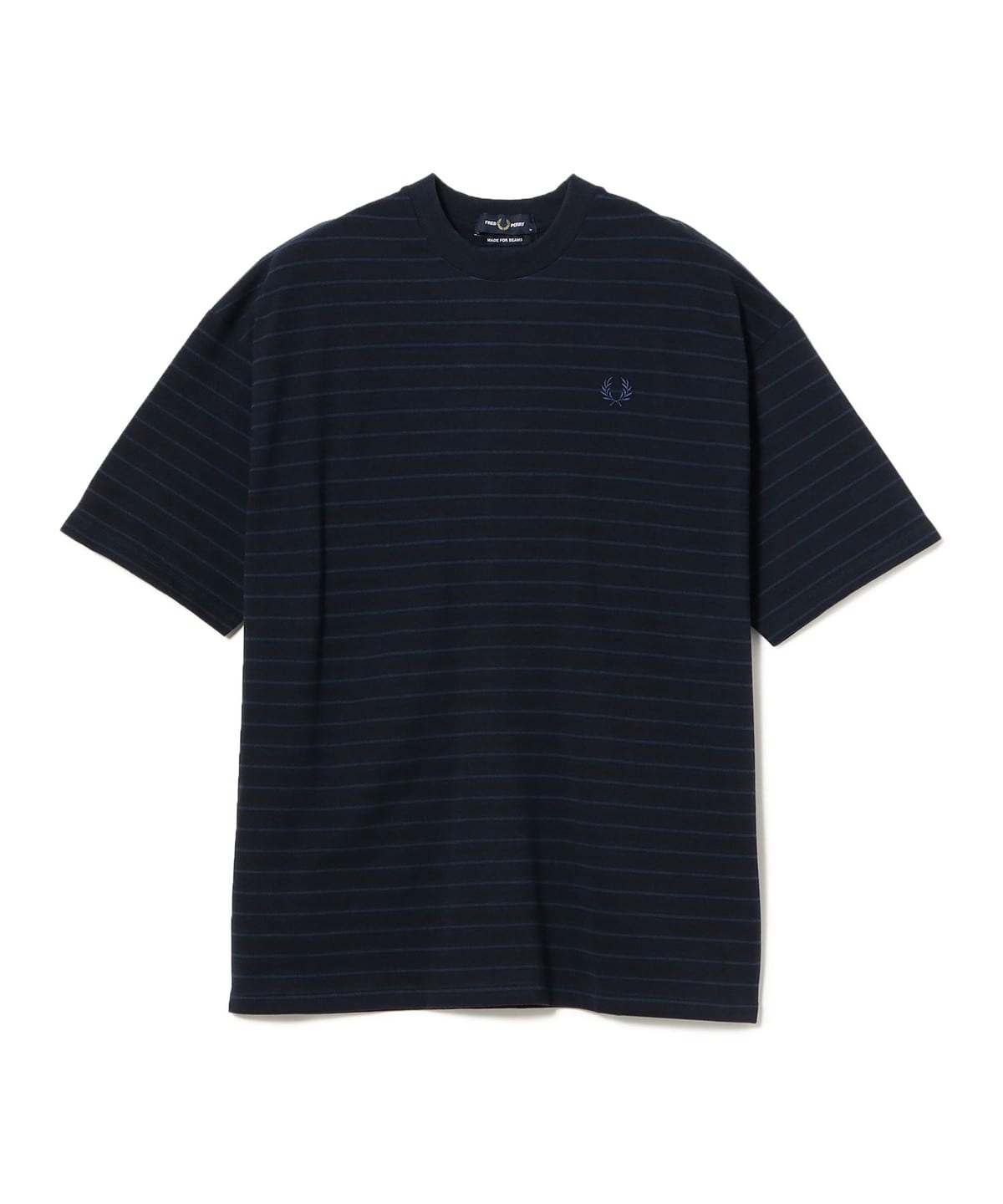 【別注】FRED PERRY フレッド ペリー / RELAXED STRIPE PIQUE T-SHIRT Tシャツ・カットソー MEN NAVY/TENNIS BLUE S 【別注】FRED PERRY フレッド ペリー / RELAXED STRIPE PIQUE T-SHIRT Tシャツ・カットソー MEN NAVY/TENNIS BLUE S