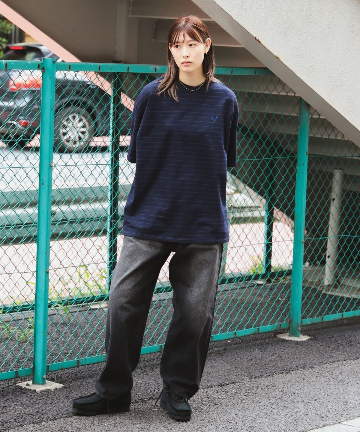 BEAMS（ビームス）【別注】FRED PERRY / RELAXED STRIPE PIQUE T