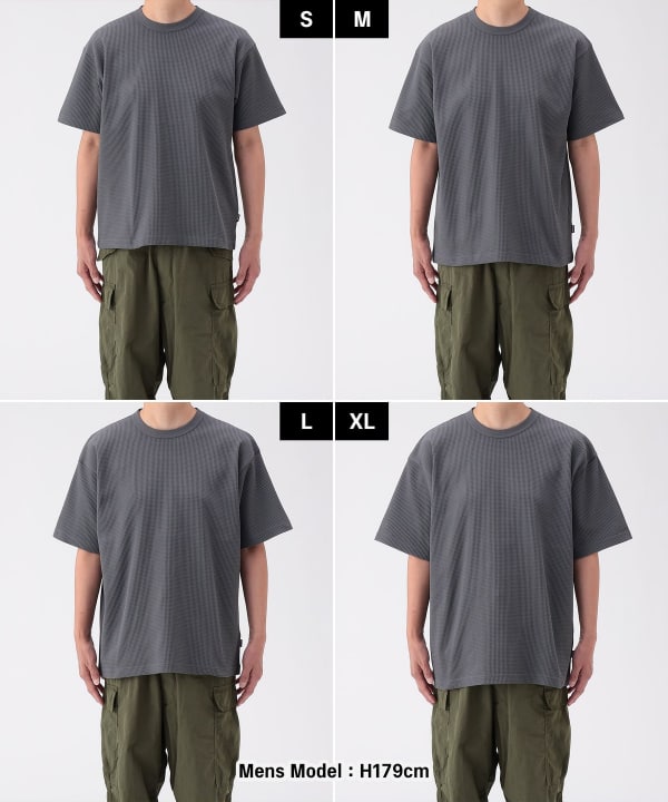 ストレッチ ワッフル Tシャツ【リラックスフィット】