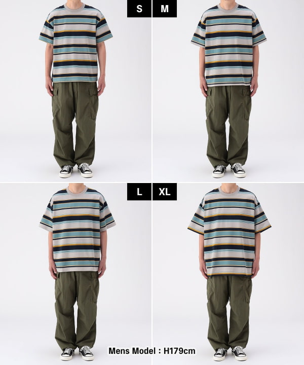 Multi-striped T-shirt [Wide Fit]