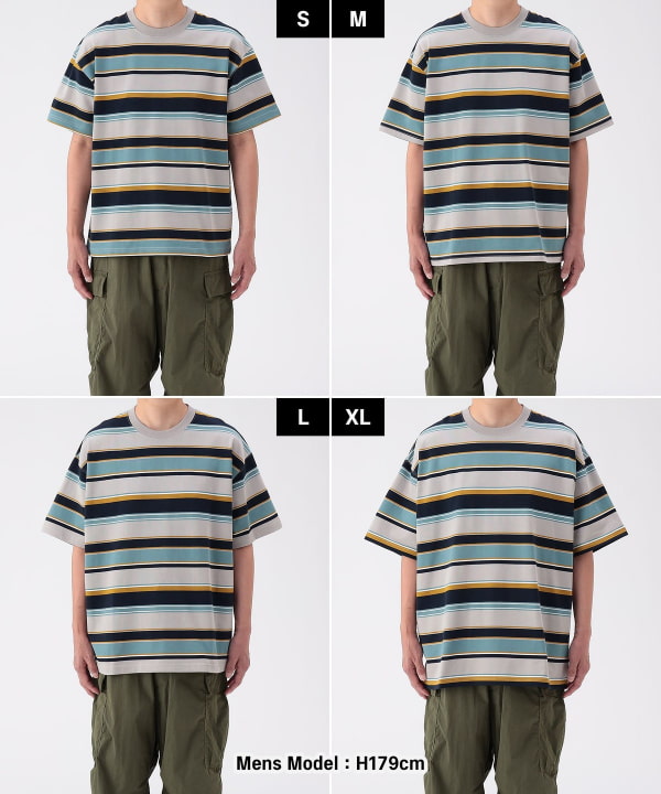 Multi-striped T-shirt [Wide Fit]