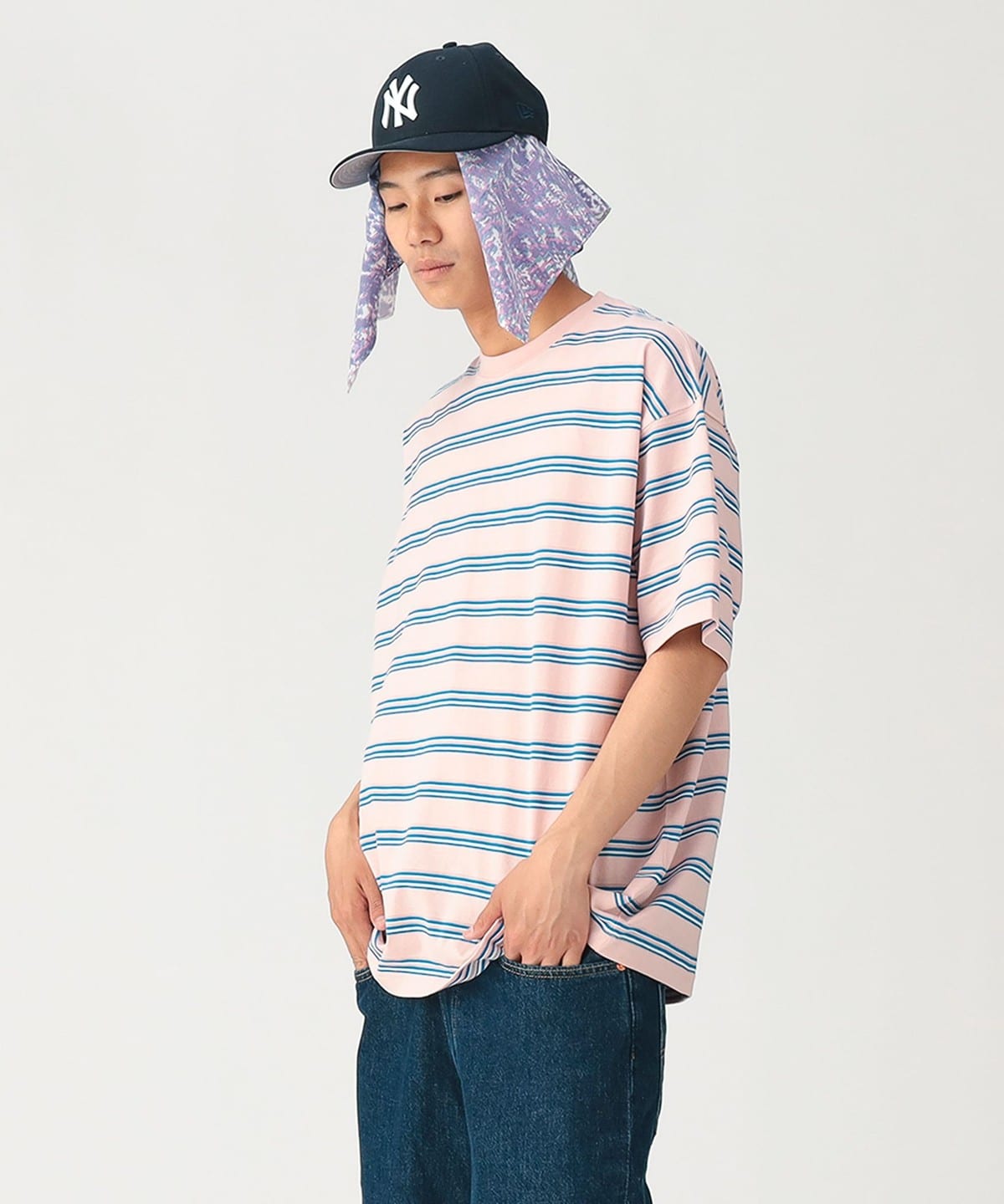 BEAMS Loose Border T BEAMS Shirt [Wide Fit] (T-shirt/Cut & Sew T