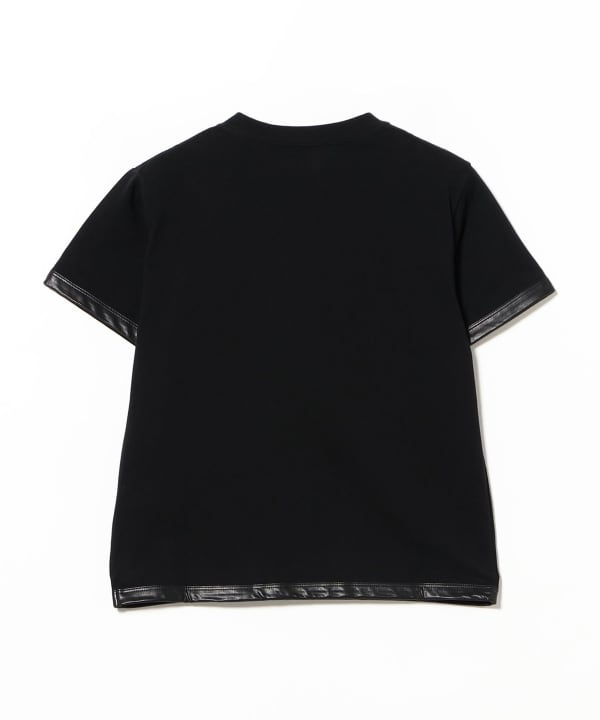 Synthetic leather ringer T-shirt
