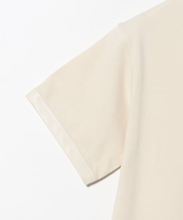 Synthetic leather ringer T-shirt