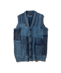 ▲BEAMS PLUS / インディゴ ケーブル ベスト