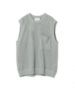 ▲WELLDER / Crispy Cotton Mesh Crewneck Vest