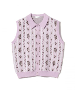 ▲TTT_MSW / Flower Jacquard Knit Vest