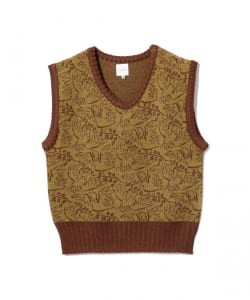 ▲SASQUATCHFABRIX. / KNIT VEST "OLIVE BRANCH”