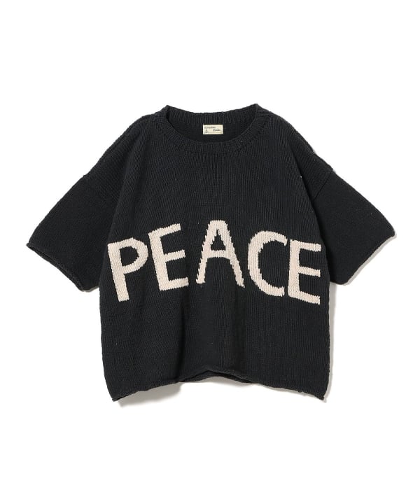 マクマホンニッティングミルズ BIG ピースマーク ウールニット オフ