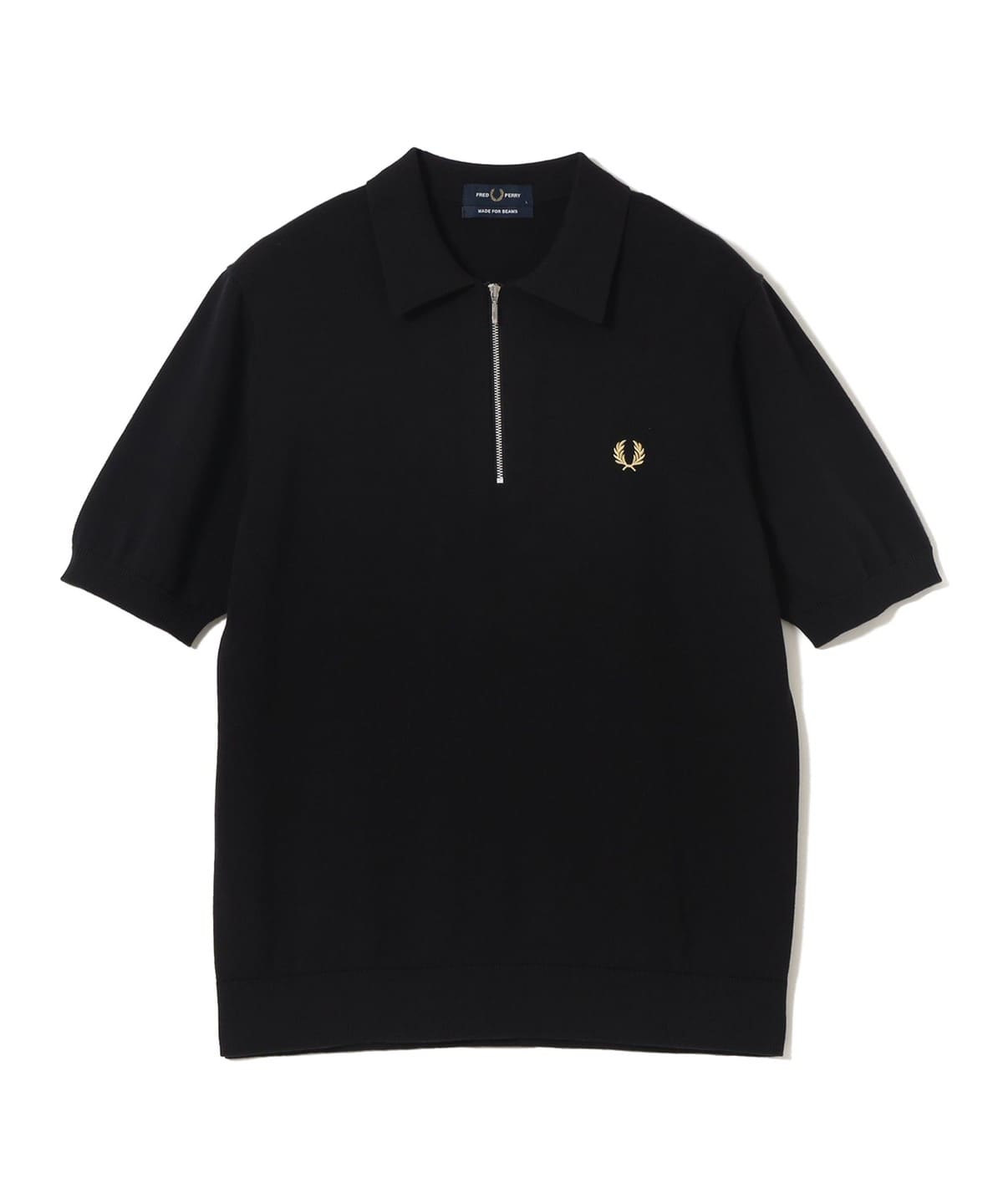 ビームス別注　FRED PERRY ブラックポロシャツ BEAMS（ビームス）【別注】FRED PERRY / Half-Zip Knit Polo（シャツ