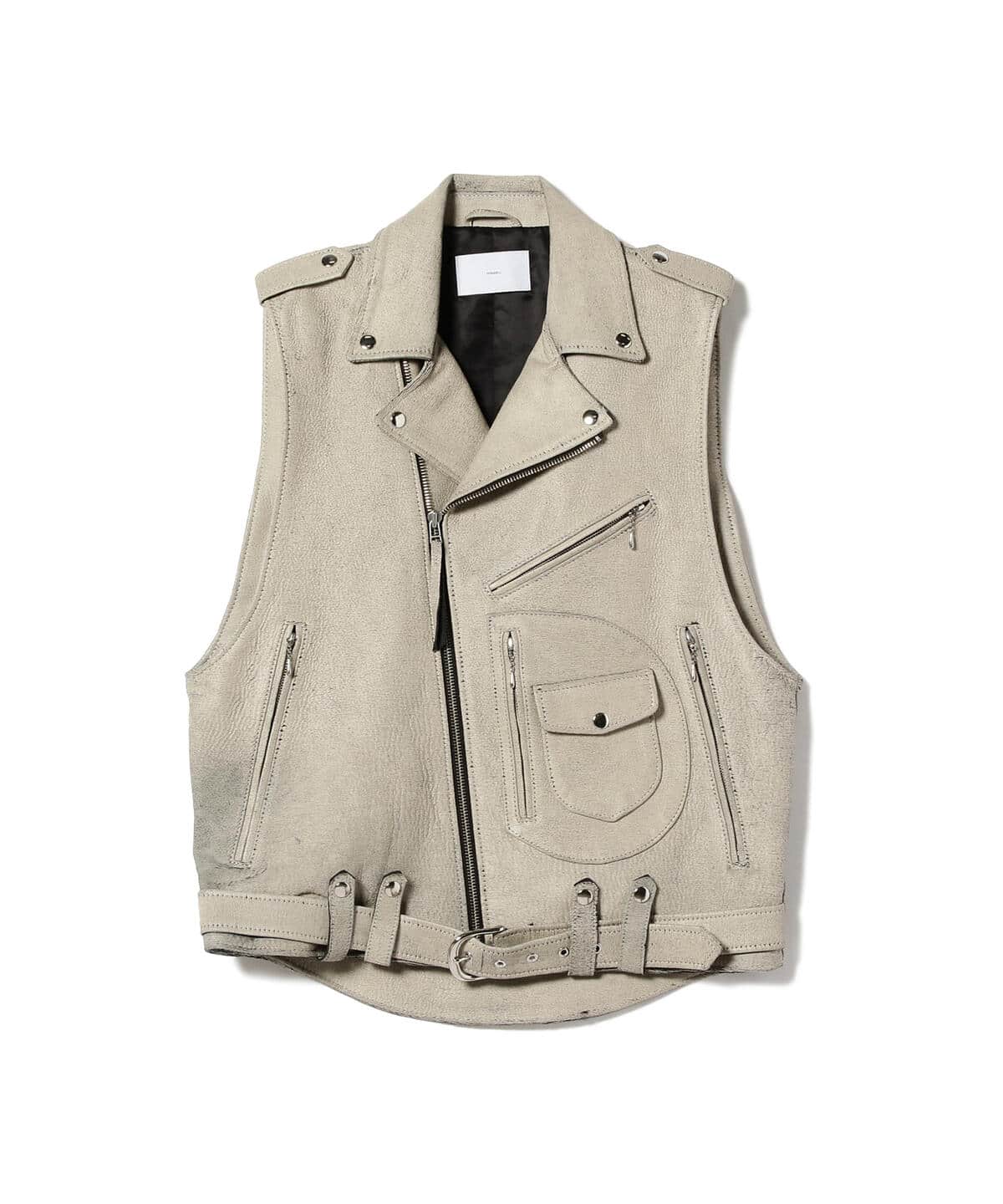 BEAMSビームスSUGAR HILL / Gill Leather Rider's Vestトップス