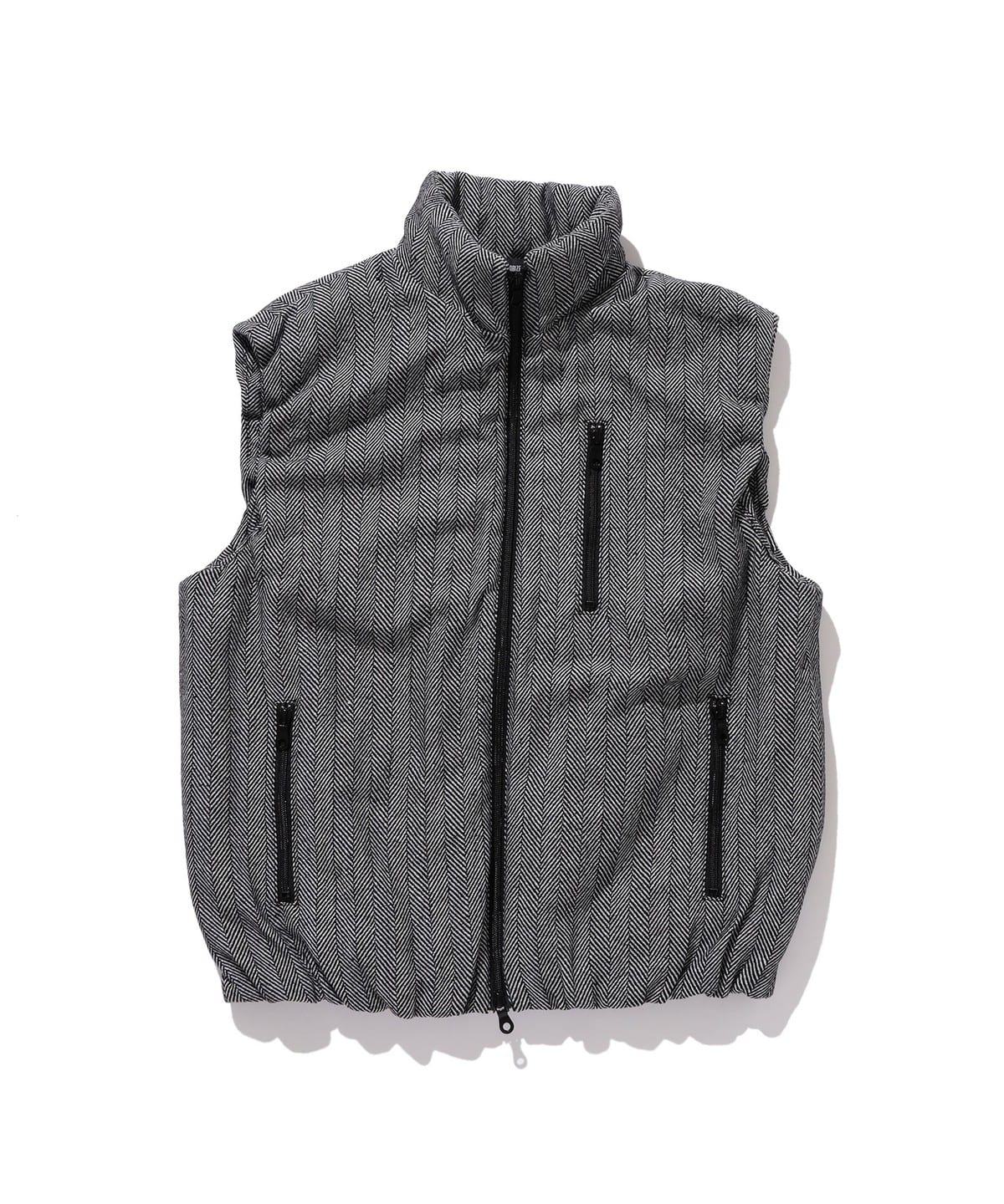 VAPORIZE ヴェイパライズ / Herringbone Padding Vest トップス MEN GRAY L VAPORIZE ヴェイパライズ / Herringbone Padding Vest トップス MEN GRAY L