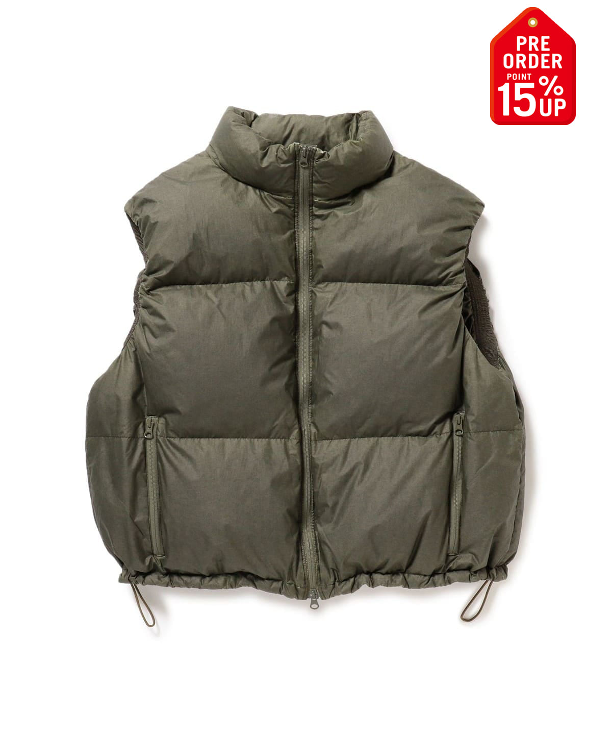 【+15%ポイントUP】フェード ダウンベスト ブルゾン MEN OLIVE L 【+15%ポイントUP】フェード ダウンベスト ブルゾン MEN OLIVE L