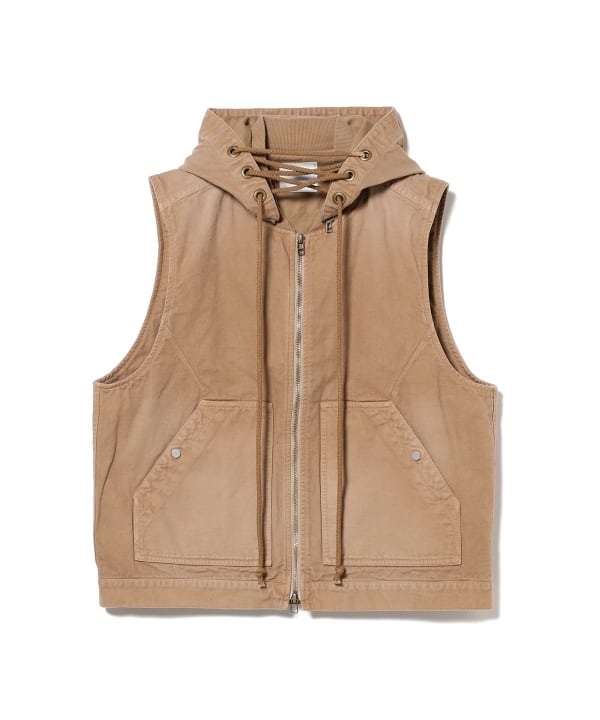 ROTOL】 CURVY DOWN VEST ステッチデザインによるカーブと背面に