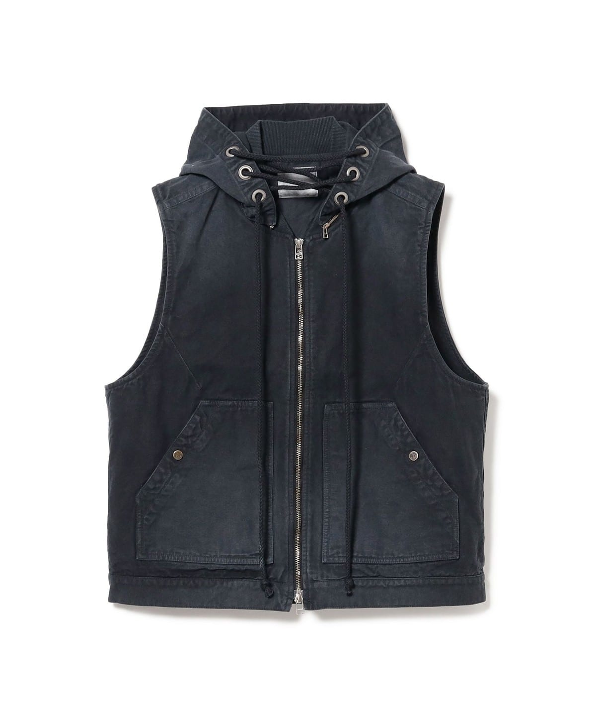 ROTOL】 CURVY DOWN VEST ステッチデザインによるカーブと背面に