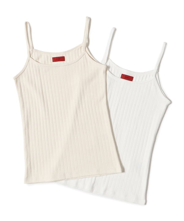 Eyelet Camisole 下着感のない上品な透かし目で着回しに便利な2枚セット