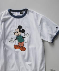 ▲Champion × BEAMS / Disney 100th Collection リンガーTシャツ