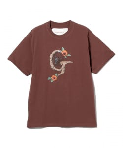 ▲GENTLE FULLNESS /  Recycled Cotton SS Tee Chocolate G Spider