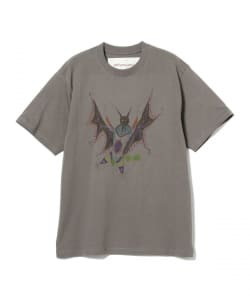 ▲GENTLE FULLNESS / Recycled Cotton SS Tee Washed Black Bat