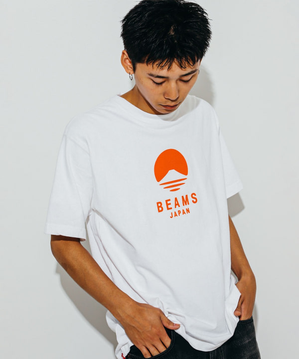 ファッション通販 安い BEAMS Tシャツ（T プリント ジャパン）ロゴ JAPAN（ビームス トップス