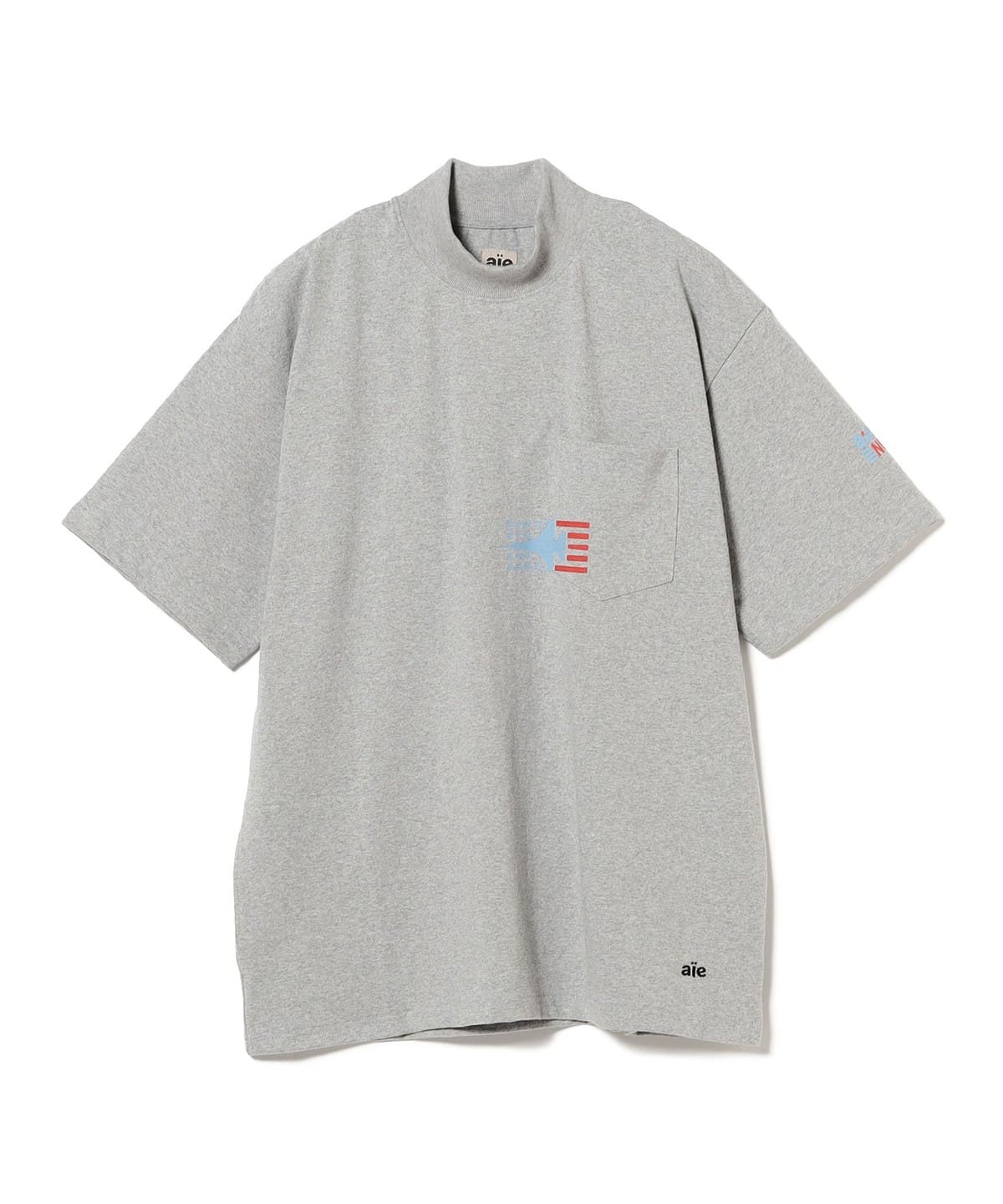 AiE エーアイイー / Print Moc Tee Tシャツ・カットソー MEN Grey L AiE エーアイイー / Print Moc Tee Tシャツ・カットソー MEN Grey L