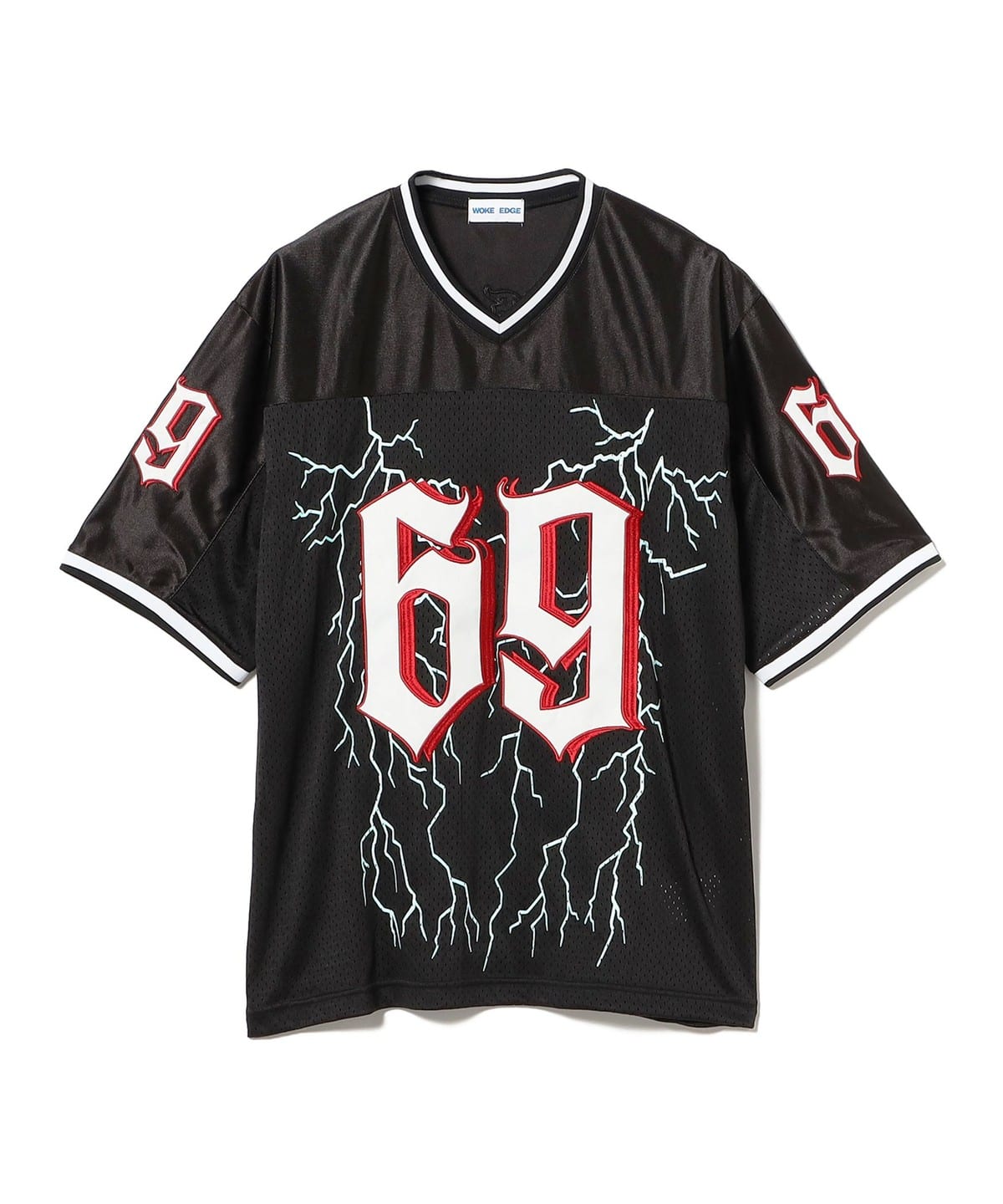 WOKE EDGE / Thunder Football Shirt Tシャツ・カットソー MEN 00. BLACK M WOKE EDGE / Thunder Football Shirt Tシャツ・カットソー MEN 00. BLACK M